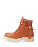 Lace-Up Leather Site Boot, Whiskey