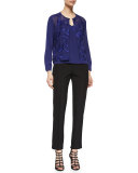 Hepburn Slim Stretch Pants, Black