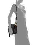 Hudson Small Leather Shoulder Bag, Black