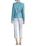 Denise Lambskin Leather Zip-Front Jacket 