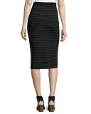 Striped Knit Pencil Skirt 