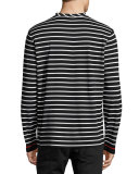Striped Long-Sleeve T-Shirt, White/Black