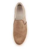 Suede & Canvas Skate Sneaker, Beige