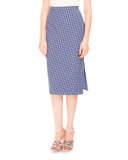 Tubino Seersucker Pencil Skirt, Provence Blue