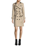 Sandringham Double-Breasted Mid-Length Trench Coat, Neutral