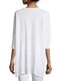 Dolman-Sleeve Boxy Organic Linen Tunic, Plus Size