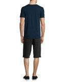 Raw-Edge Knit Sweat Shorts, Charcoal