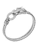 Naga Head Bracelet, White Topaz