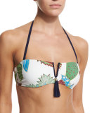 Wisteria Floral-Print Bandeau Swim Top