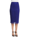 Lace Pencil Skirt, Royal 