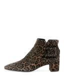 Polly Leopard-Print Suede Bootie, Leopard