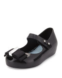 Ultragirl Grosgrain-Bow Mary Jane Jelly Flat, Black, Toddler