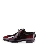 Arca Patent Leather Derby Shoe, Raspberry