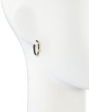 Small Midnight Hoop Earrings with Gold & Diamond Crivelli Crosses