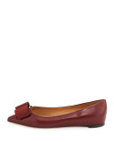 Mimi Bow Leather Ballerina Flat, Opera