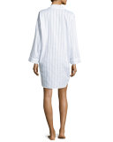 Tina Shadow-Stripe Long-Sleeve Sleep Shirt