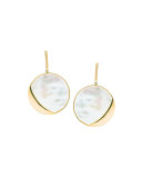 Large Satin Disc Drop Earrings
