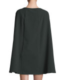 Colette Mini Cape Dress, Black