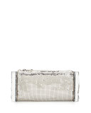 Lara Mesh Ice Clutch Bag, Silver
