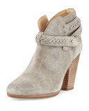 Harrow Belted Suede Ankle Boot, Gray