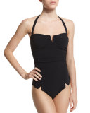 Serena Solid V'd One-Piece Swimsuit