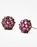 10mm Osetra Rhodolite Garnet Stud Earrings