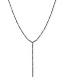 Reckless Bar Lariat Necklace with Black Diamonds