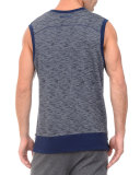 Side-Zip Sleeveless Marled Muscle Sweatshirt