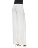 Stretch-Knit Wide-Leg Pants