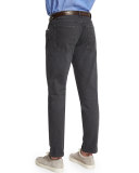 Five-Pocket Cotton Denim Pants, Charcoal