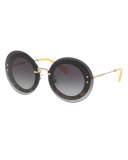 Round Overlay Sunglasses, Leopard