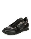 Rockrunner Metallic Camo-Print Trainer Sneaker, Black