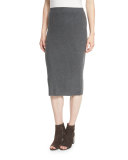 Fisher Project Cozy Luxe Wool Rib Pencil Skirt, Gray