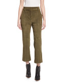 Alain Suede Cropped Boot-Cut Pants