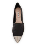 Embossed Leather Cap-Toe Loafer