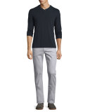 Neutral Slim-Fit Twill Pants, Light Gray