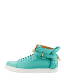 100mm Men's Leather High-Top Sneaker