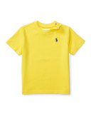 Cotton Crewneck Jersey Tee, Yellow, Size 6-24 Months
