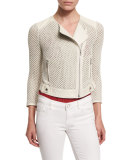 Jaelle Crocheted-Knit Asymmetrical Jacket