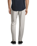 Relaxed Linen-Blend Cropped Trousers