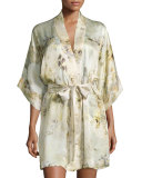 Magnolia Printed Short Wrap Robe