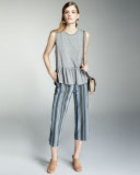 The Easy Cropped Pants, Playa Stripe