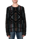 Tribal Intarsia Crewneck Sweater