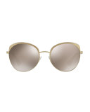 Mirrored Inlay Butterfly Sunglasses, Gold
