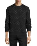 Allover Studded Sweatshirt, Black