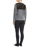 Downtown Mesh-Back Sweatshirt, Gray