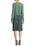 Space-Dyed Lurex® Cropped Cardigan, Olive