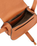 Marcie Small Leather Crossbody Bag, Tan