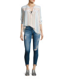 14 Years Radiant Cropped Skinny Jeans with Step Hem, Indigo