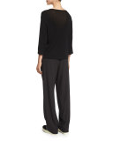 Wide-Sleeve Cotton Jersey Top